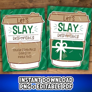 Porte-cartes cadeau café imprimable, porte-cartes cadeau drôle d'appréciation du personnel, porte-cartes café génération Z, cadeau café de la rentrée scolaire des employés
