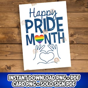 Pride Month-cadeau, afdrukbare Pride Month-kaart, Happy Pride Month-bord, Pride Month-poster, Pride-wenskaart, LGBTQIA Pride Month-decor