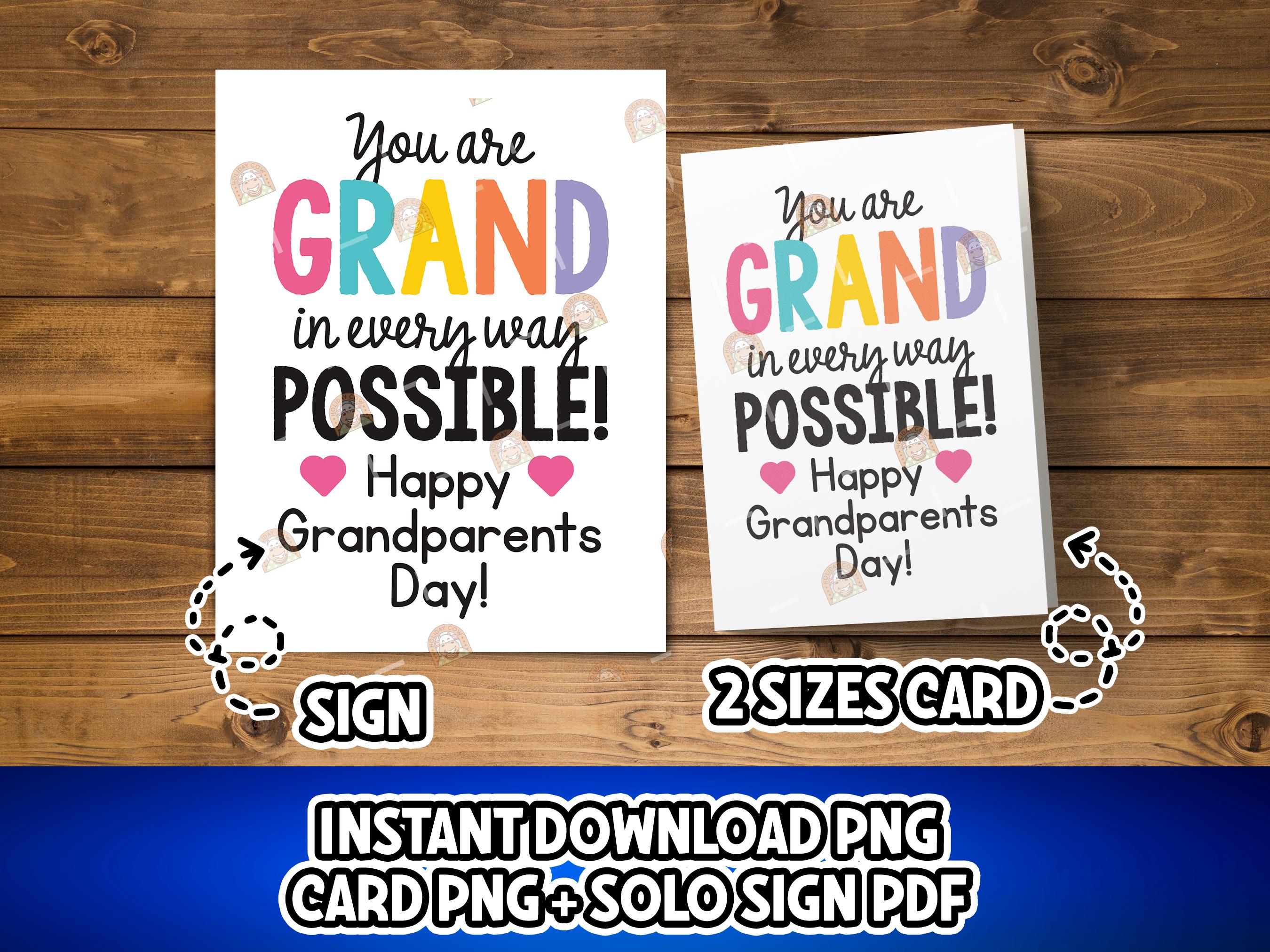 happy to see you グランデgrande サイズ Grandparents Day Card Printable, Grandparent Gift From Grand