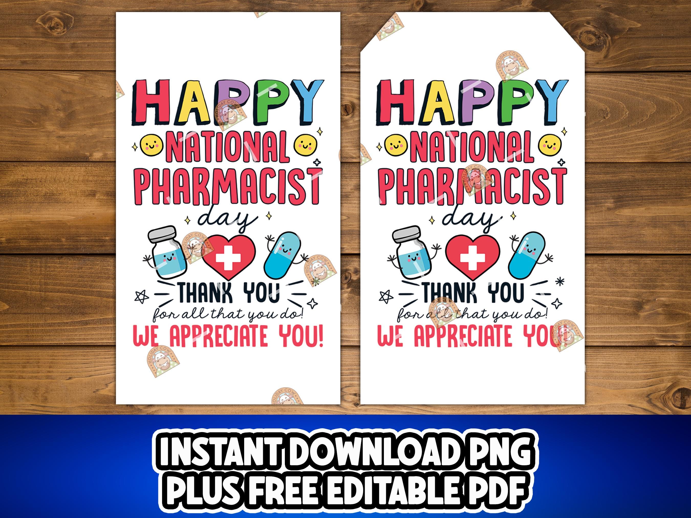 Pharmacist Day Gift Tag Printable, Thank You Pharmacist Gift Tag ...