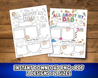 All about my dad Fathers day activity, Dad printable card, Happy Fathers day coloring DIY gift for dad Gift ideas for dad gift from kids