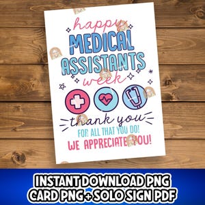Cartello stampabile per la settimana dell'assistente medico, regalo per assistente medico, poster della settimana MA felice, biglietto di ringraziamento per la settimana di apprezzamento MA, regalo per la settimana MA