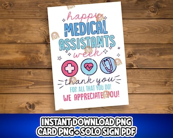 Medisch assistent-weekbord afdrukbaar, medisch assistent cadeau, Happy MA Week poster, bedankt MA Appreciation Week Card, MA-weekcadeau