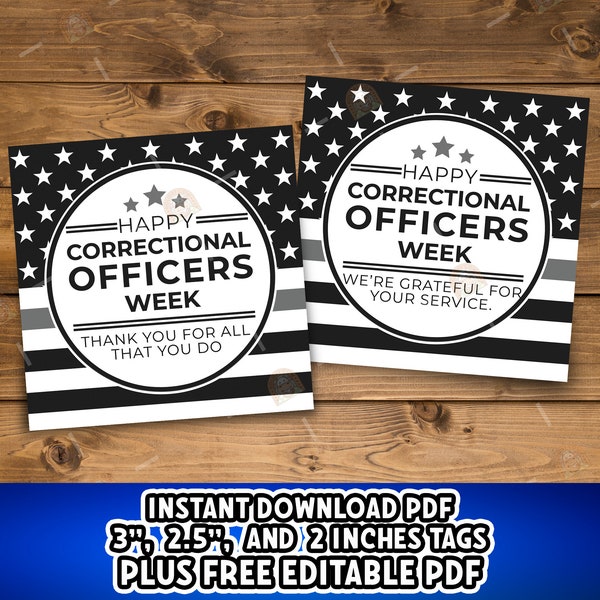 Correctional Officers Week gift tags printable, Correctional Officer Week tag, Correctional Officers Tags, Correctional Officer Appreciation