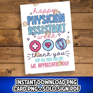 Physician Assistant Week Gift Printable, Physician Associate Card, Happy PA Week Decor, Thank you PA Appreciation Week Sign, PA week gift