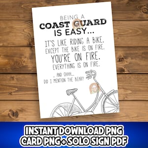 Coast Guard Card, Coast Guard Day Gift, Military Coast Guard Gift, Funny Coast Guard Appreciation Gift, Thank you Coastie, Funny USCGA Card