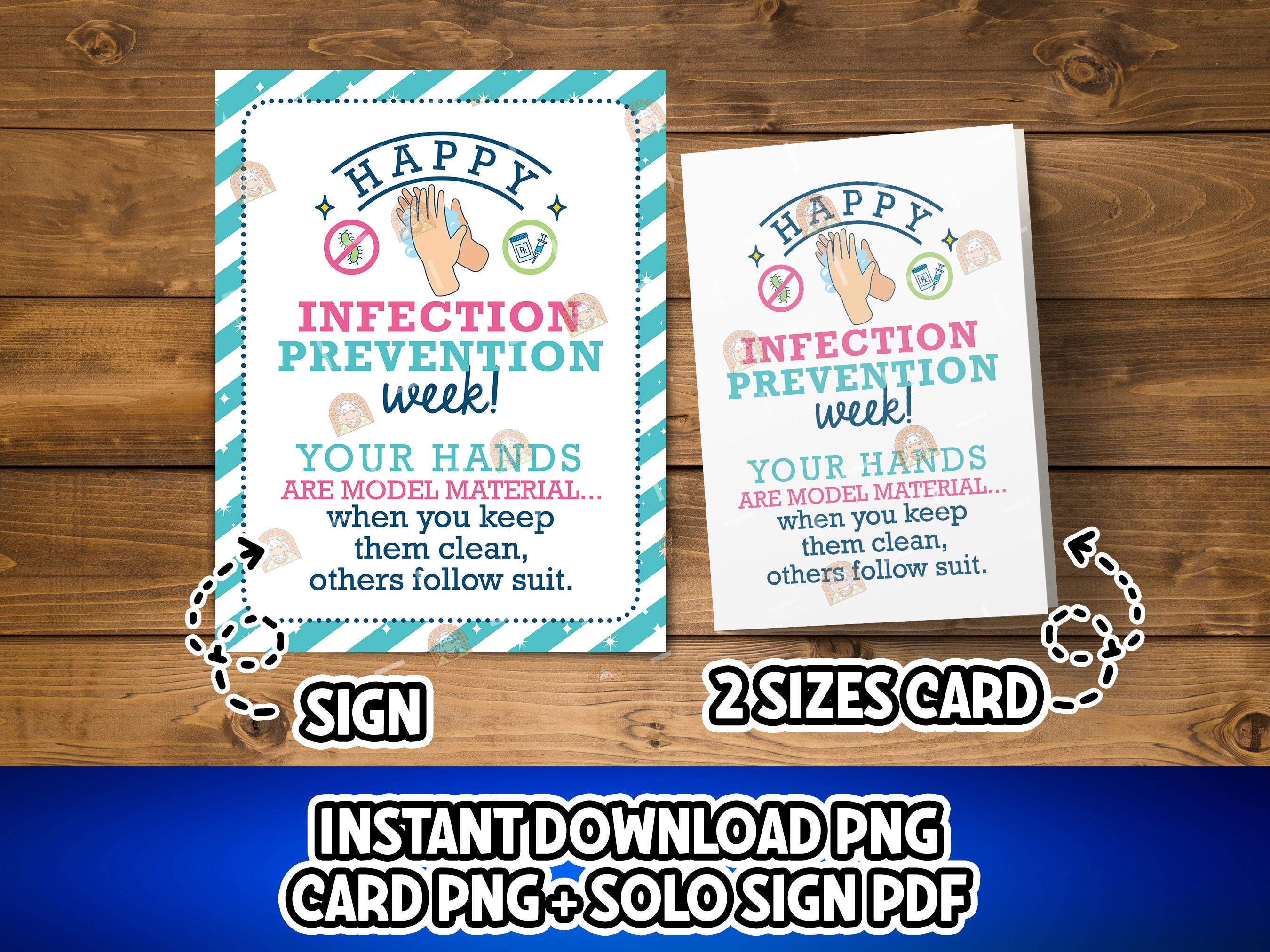 Happy Infection Week Infection Prevention Week Sign, Printable IP Week Sign, Hand Hygiene ...