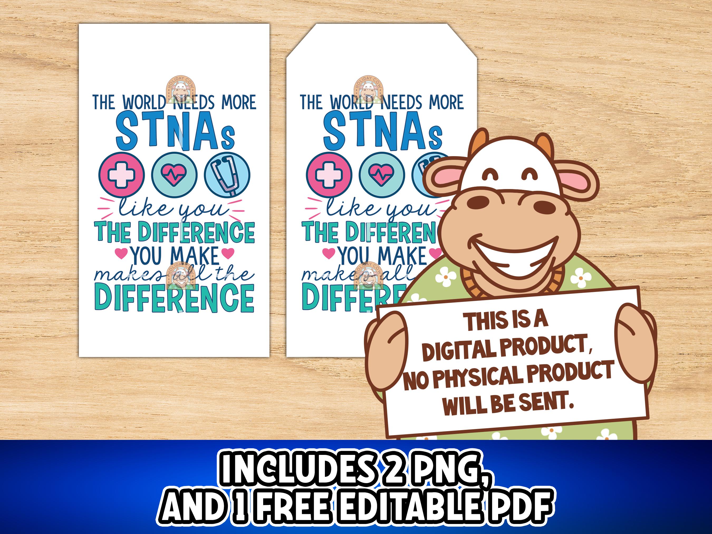 STNA Gift Tag, STNA Tag Printable, Thank You Stna Appreciation Tag for ...