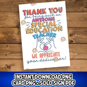 Regalo para maestros de educación especial, tarjeta imprimible para el día de la educación especial, regalo de agradecimiento para maestros de educación especial, regalo para el día de la educación especial, regalo para la semana de las escuelas inclusivas