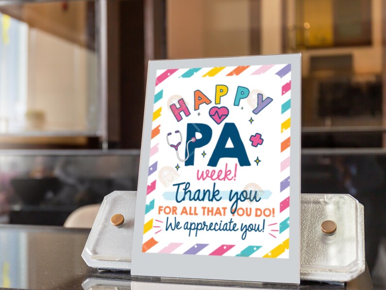 PA Week Sign, Printable PA Week Card, Physician Assistant Week Gift ...