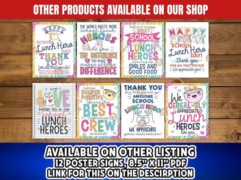 Printable School Lunch Hero Gift Tag, School Lunch Hero Day Tag, Lunch ...
