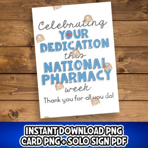 Pharmacy Week Gift Printable, Pharmacist Thank you Card, Happy Pharmacy Week Sign, Pharmacist Week Poster, Gift for Pharmacist Appreciation