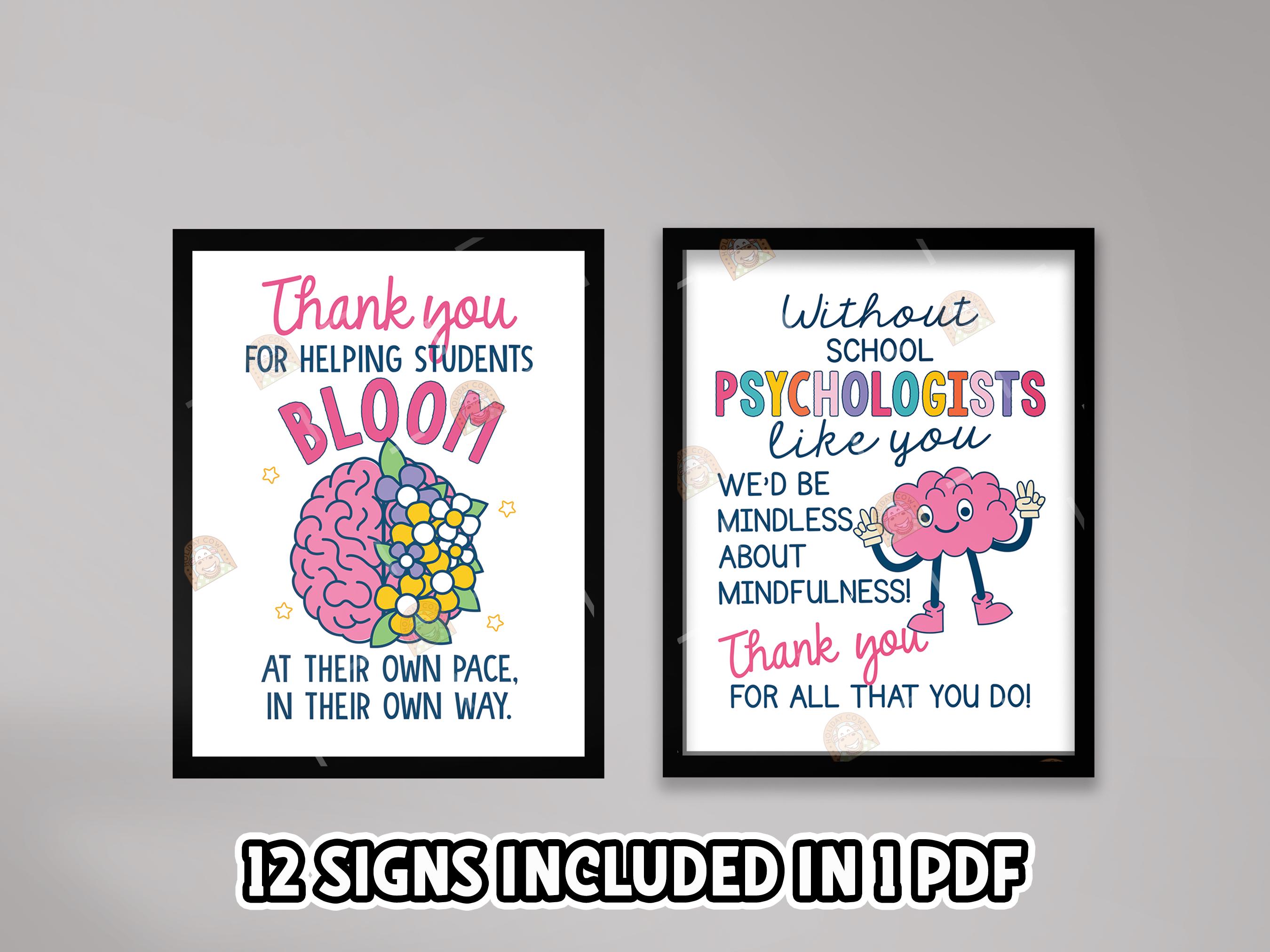 School Psychology Week Signs Printable, Thank You School Psychologist ...