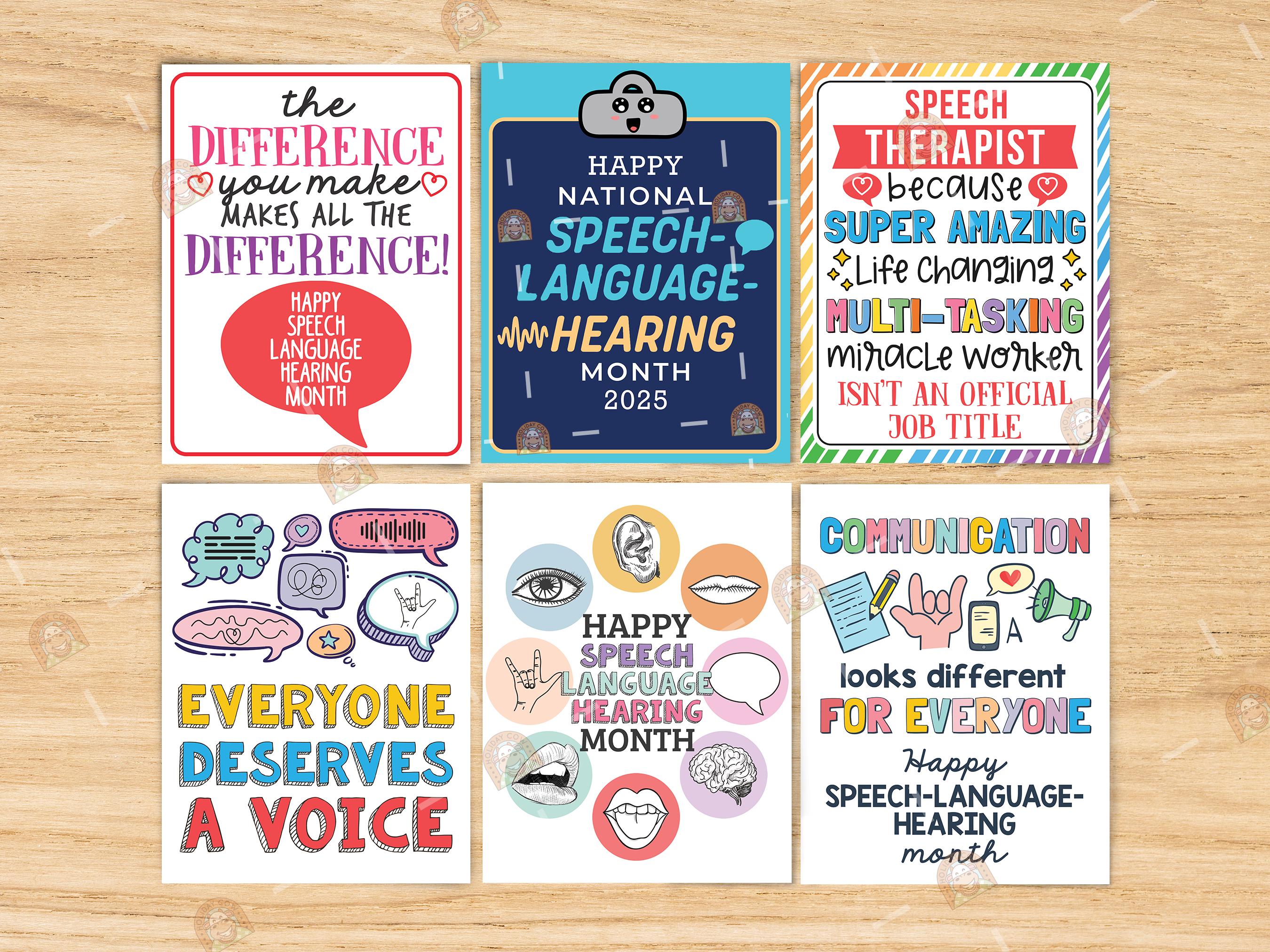 National Speech Language Hearing Month Signs Printable, Speech Language ...