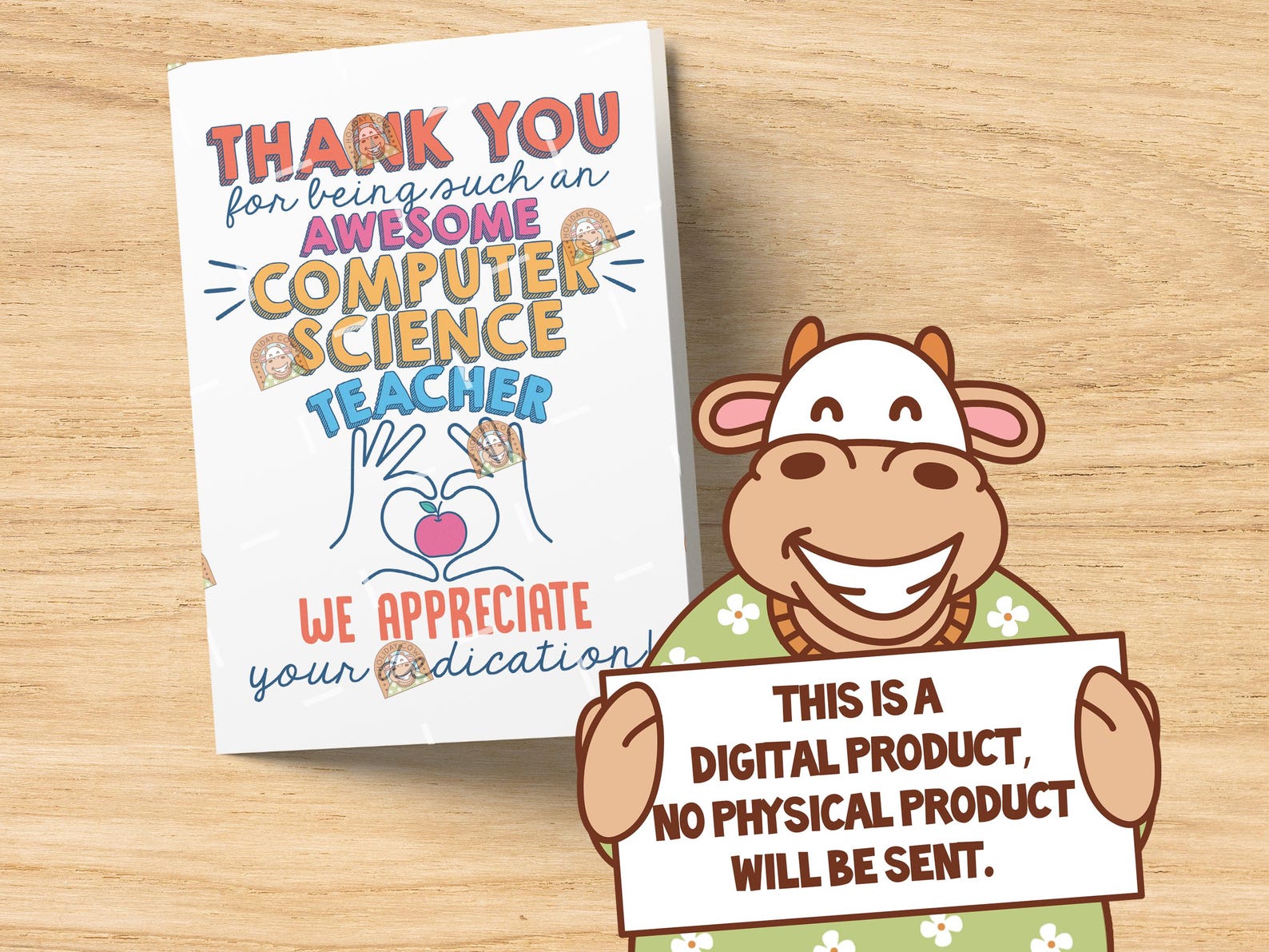 Computer Science Teacher Gift, Printable CS Teacher Card, Thank You ...