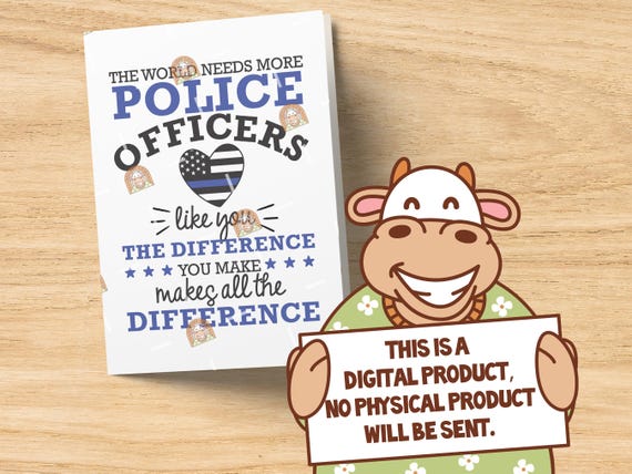 Police Gift, National Police Officers Week Sign, Printable Police