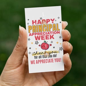 Principal Appreciation Week Tag Printable, National Principals Week Tag, School Principal Thank You Tag, Principal Cookie Tag, Principal Tag