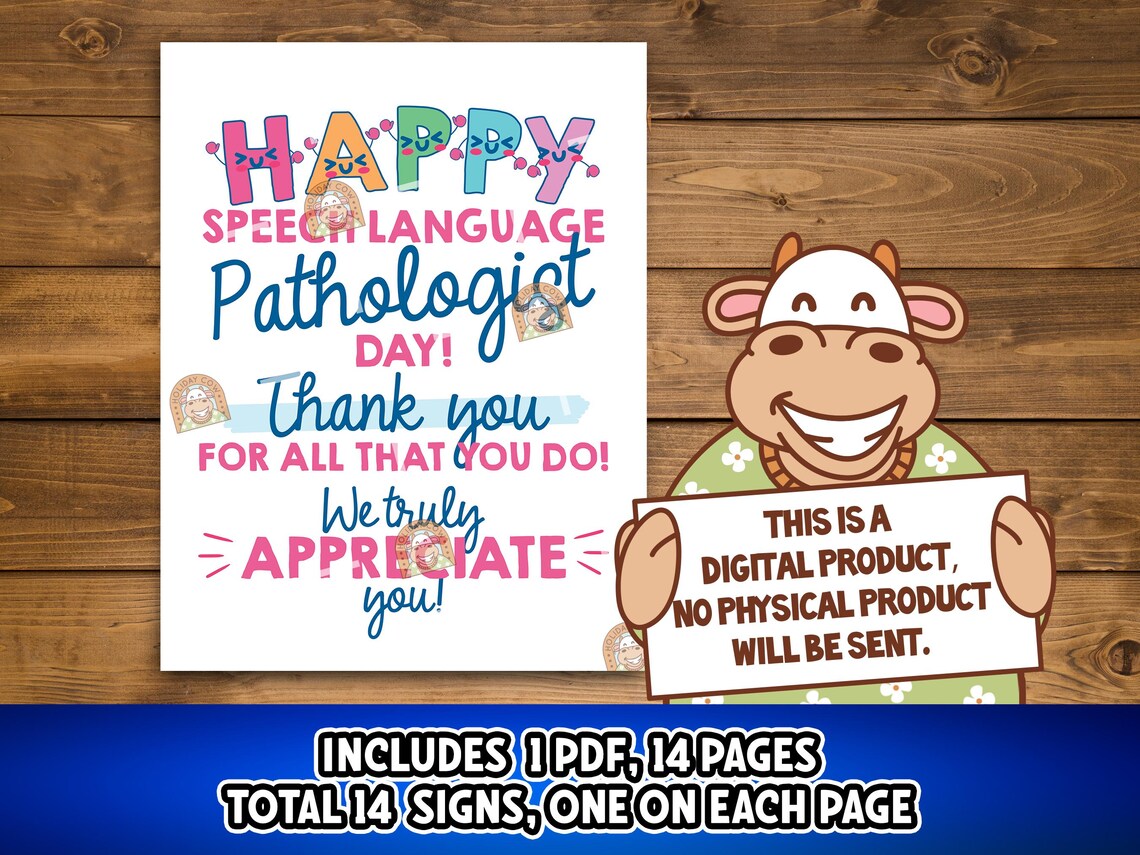 SLP Day Signs Printable, SLP Appreciation Speech Language Pathologist ...