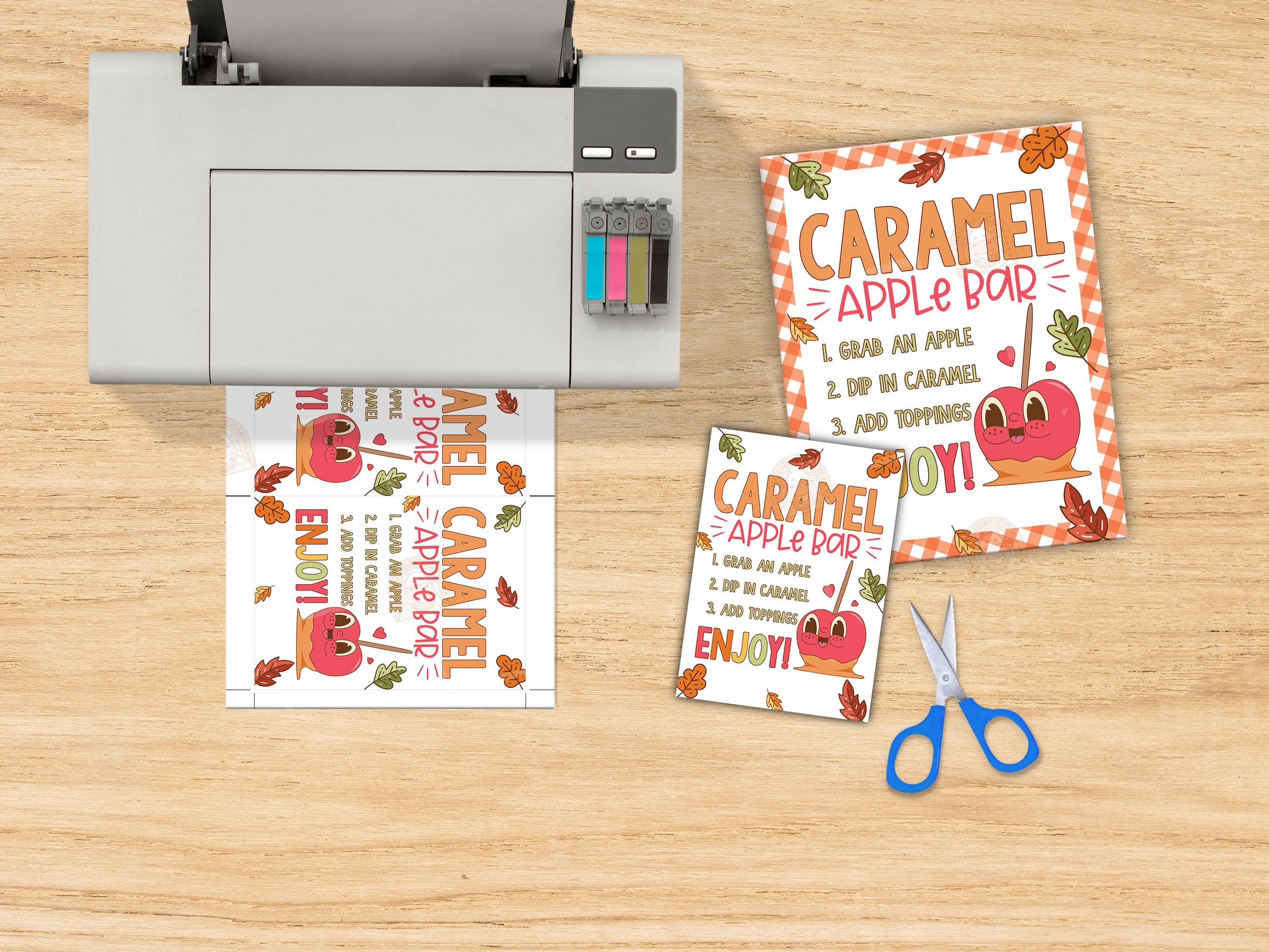 Caramel Apple Bar Sign, Printable Apple Sign, Fall Party Decor, Autumn ...