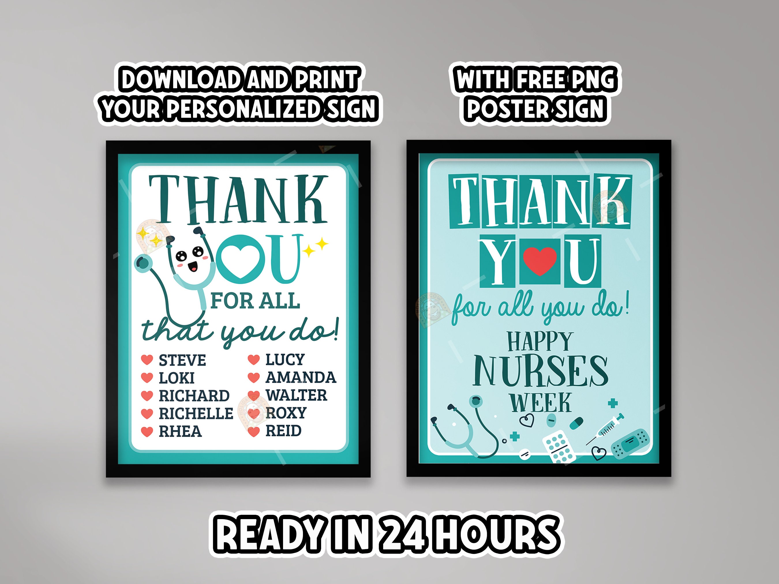 Personalized Nurses Week Sign Printable, Custom Nurses Week Poster ...