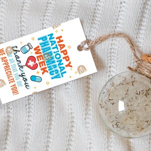 Pharmacy Week Tags Printable, Pharmacist Thank You Gift Tag, Happy ...