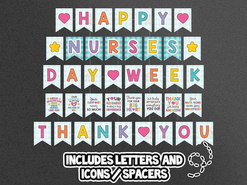 Nurses Week Script Font Nurses Week Banner, Printable Nurse Appreciation Day Banner, Happy ...