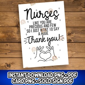 Nurse Gift, Printable Nurse Thank you Sign, Happy Nurses Week Gift for Nurse, Certified Nurses Day Card for Nurse, School Nurse Appreciation