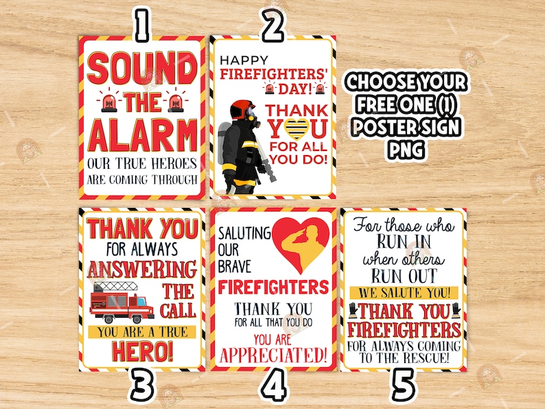 Personalized Firefighters Sign, Custom Firefighters Day Sign Printable ...