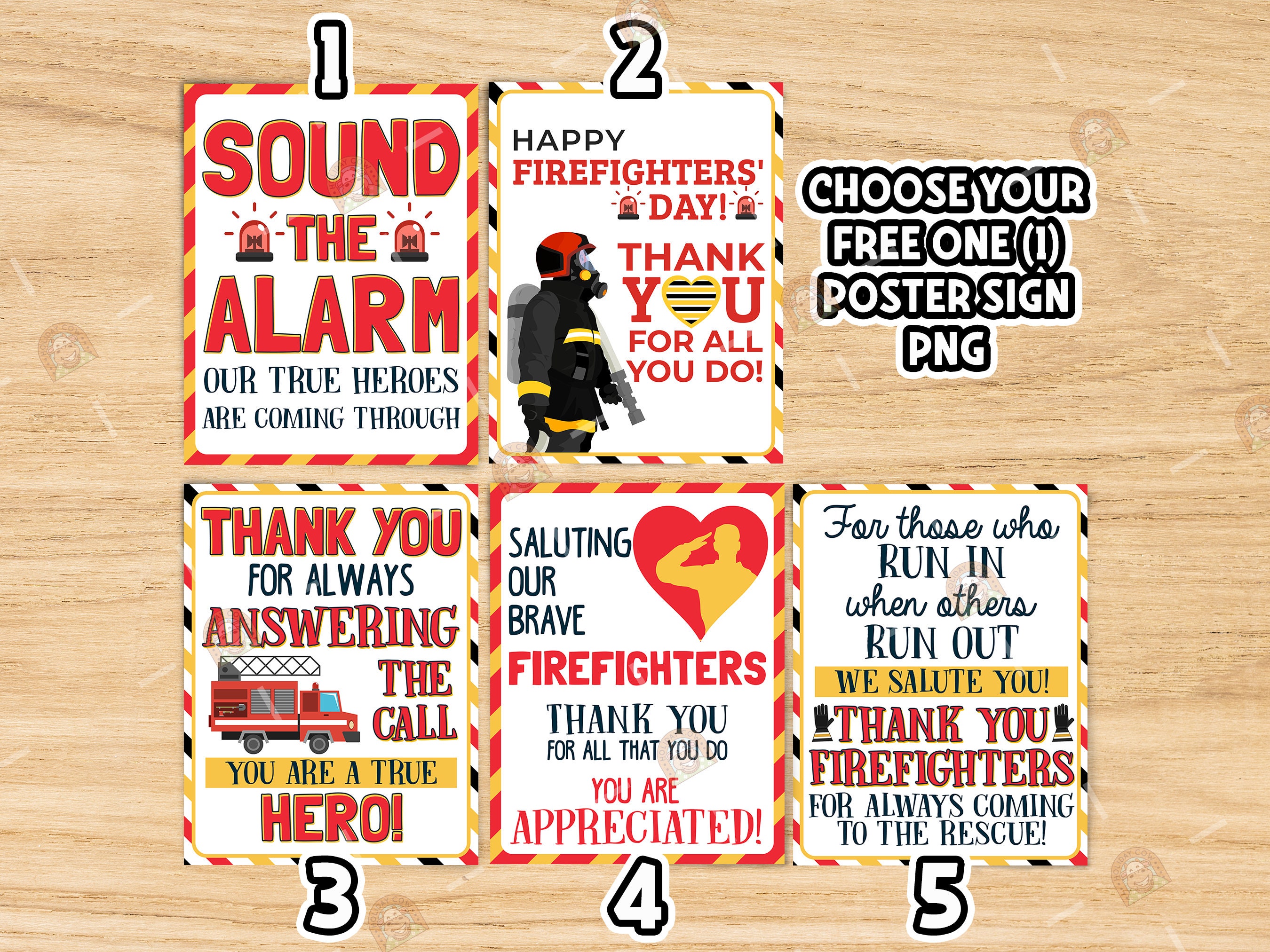Personalized Firefighters Sign, Custom Firefighters Day Sign Printable ...