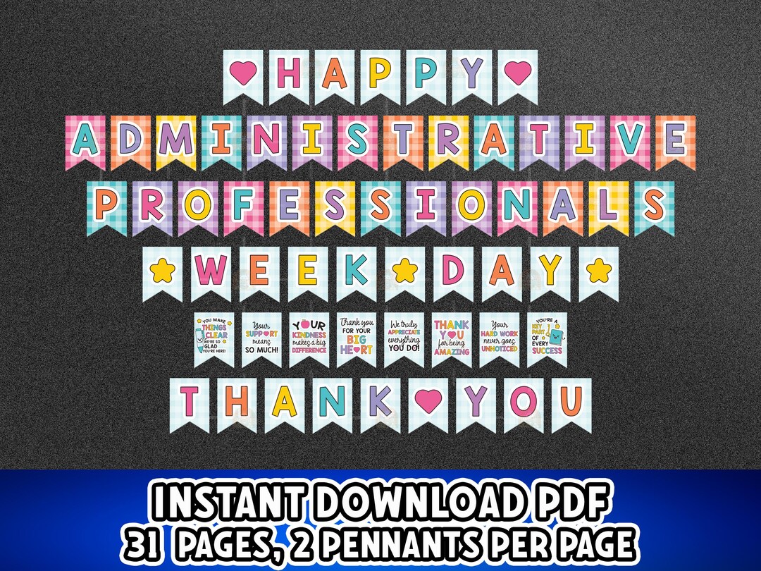 Administrative Professionals Day Banner Printable, Administrative Week ...