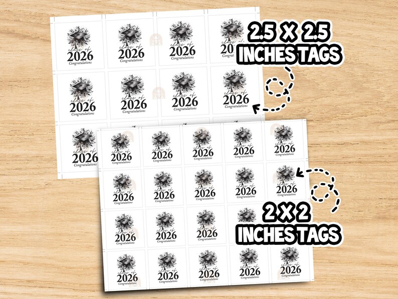 Graduation Class of 2026 Tag, Printable Grad Tags for Graduates ...
