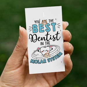 Etykieta na prezent dla dentysty do wydrukowania, Etykieta z podziękowaniami dla dentysty, Etykieta na prezent na dzień dentysty, Etykieta na tydzień dentystyczny, Etykieta na prezent dla dentysty do pobrania