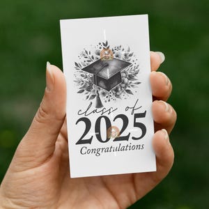 Étiquette de remise des diplômes de la promotion 2025, étiquettes imprimables pour les diplômés, étiquette cadeau de remise des diplômes étiquette cadeau de remise des diplômes, étiquette de remise des diplômes Cap Félicitations