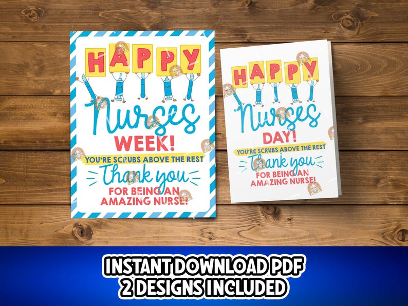 Nurses Week Lettering Printable Nurses Week Card, Nurse Appreciation Gift, Nurse Thank You ...