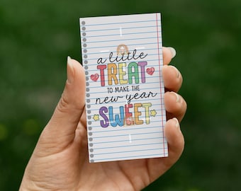 New Year Gift Tag Printable, School New Year Sweet Treat Tag, Welcome Back To School Holiday Treat Tags, Sweet School Year Student gift tag