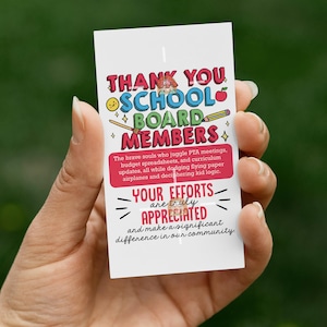 Etichetta regalo per membro del consiglio scolastico, etichetta stampabile per il mese di riconoscimento del consiglio scolastico, etichetta di ringraziamento per l'apprezzamento del consiglio scolastico, etichetta per il consiglio scolastico