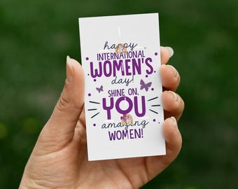 Women's Day Gift tag Printable, International Women's Day Tag, Happy Women's Day Cookie Tag, Women's Day Favor Tags, IWD Tag for Women
