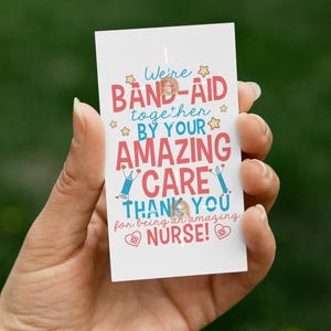 Printable Nurse Gift Tag, Nurse Appreciation, School Nurse Day Tag for Nurses, Funny Nurse Favor Tag, Thank you Nurses, Happy Nurses Week