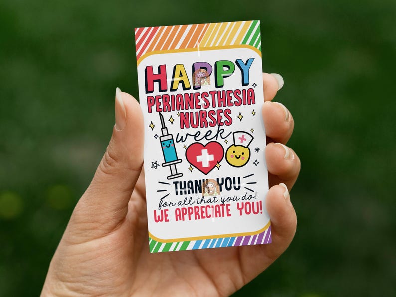 Printable Perianesthesia Nurses Week Gift Tag, Perianesthesia Nurse ...