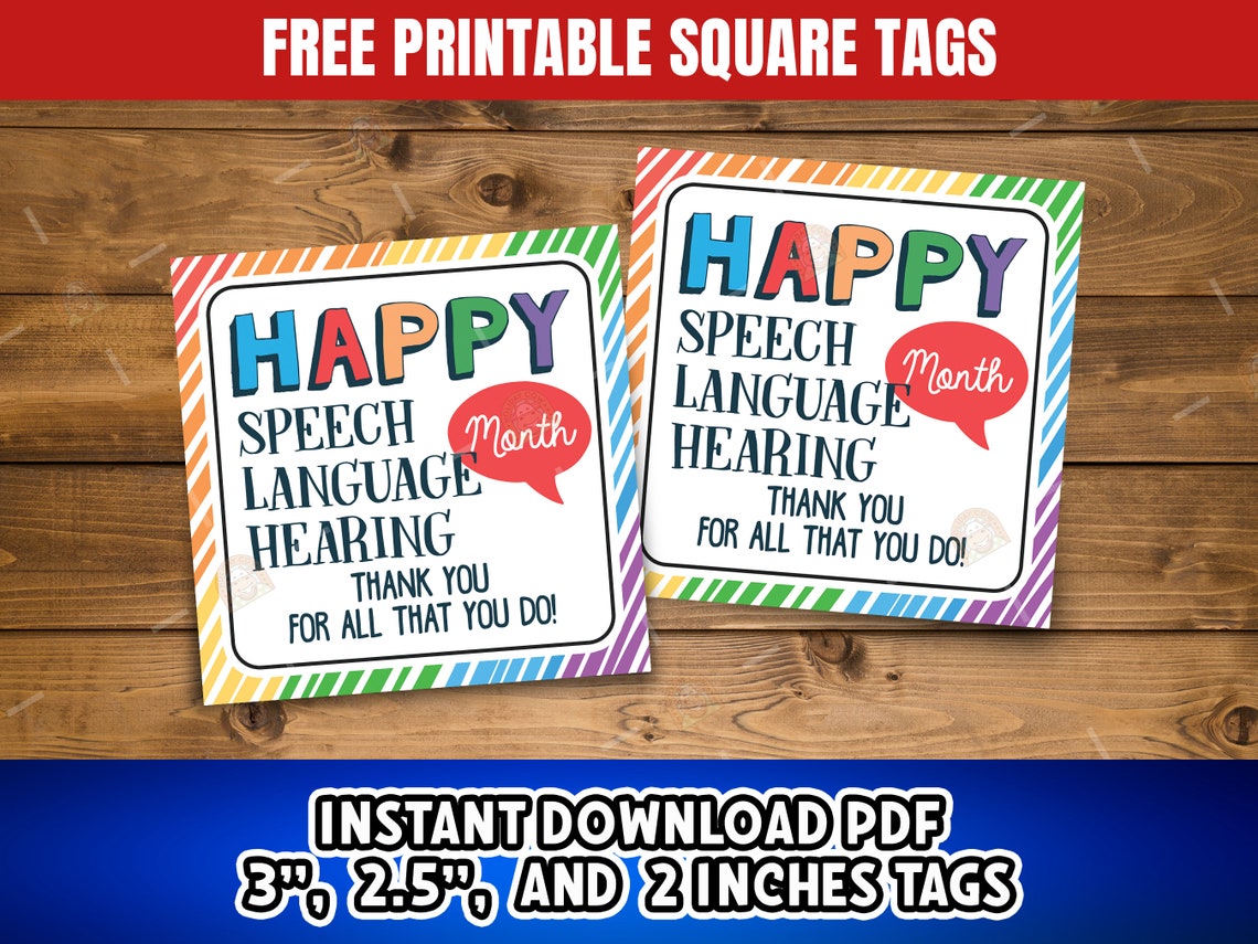 National Speech Language Hearing Month Signs Printable, Speech Language ...