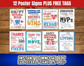 National Rehabilitation Week Signs Printable, Happy Rehab Week Poster, Thank you Rehabilitation Team, Rehab Awareness Week, Rehab Week Décor