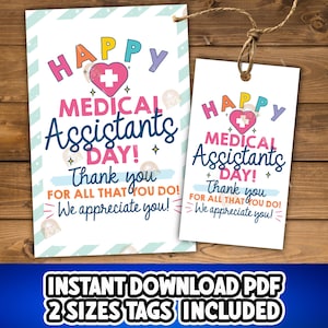 Arzthelferin Tag bedruckbar, Arzthelferin Geschenkanhänger, Happy MA Day Geschenkanhänger, Danke MA Wertschätzung MA, MA Day Cookie-Anhänger