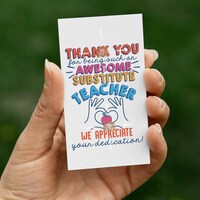 Substitute Teacher Survival Kit Gift Tags, Teacher Appreciation and ...