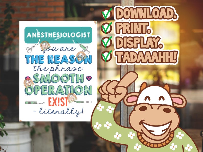 Anesthesia Care Team Signs Printable, CRNA Week Poster, Nurse ...