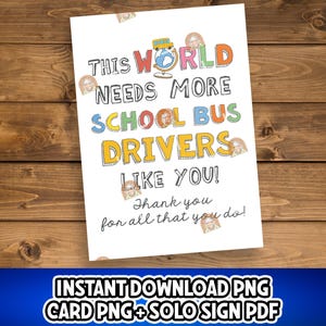 Schoolbuschauffeur cadeau, afdrukbare schoolbuschauffeur waardering dag cadeau, bord schoolbus veiligheidsweek, buschauffeur bedankkaart, download