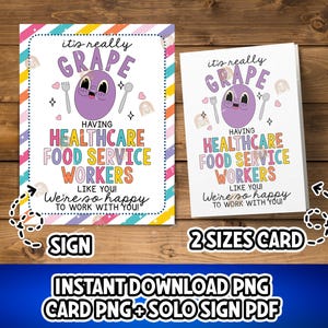 Healthcare Food Service Appreciation Gift Printable, Punny Food Service Workers Gift, Food Service Workers Week Sign, Nutrition Services