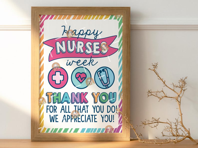 Nurses Week Lettering Nurses Week Card, Printable Nurse Card for Nurse Appreciation Gift ...