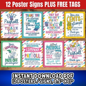 National Payroll Week Signs Printable, Payroll Week Decor, Payroll Professional Gift, Payroll Appreciation Gift, Thank you Payroll Poster