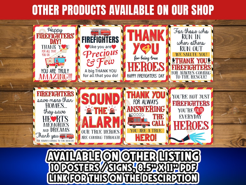 Personalized Firefighters Sign, Custom Firefighters Day Sign Printable ...