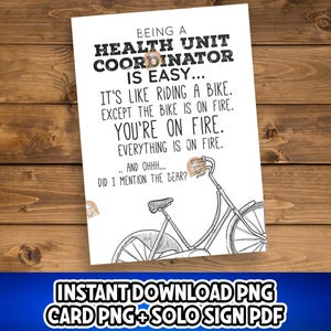 Health Unit Coordinator Week Card Printable, Funny HUC Week Gift, HUC Week Card, HUC Appreciation Week Sign, Huc Day Gift, Huc Thank you